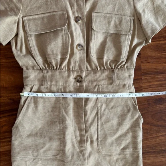 Sézane Oanelle Mini Dress in light beige size 2 - Picture 8 of 9